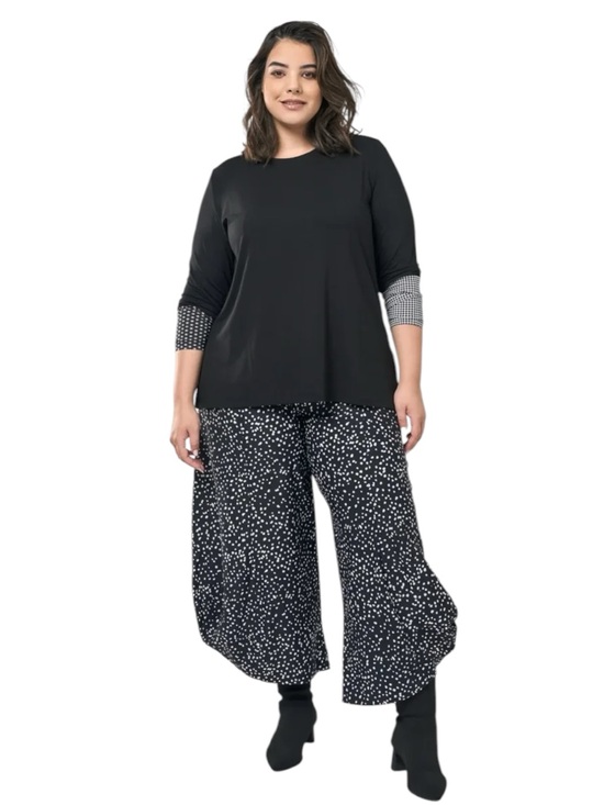 Alembika Tops - Alembika Tekbika Mono Dot Cuff Tunic Top Black White NWT Size 3 | US 10-12